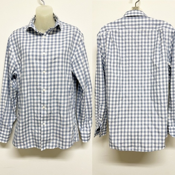 Tommy Hilfiger Other - Tommy Hilfiger Mens Blue Gingham Casual Button Down Slim Fit Shirt Size M